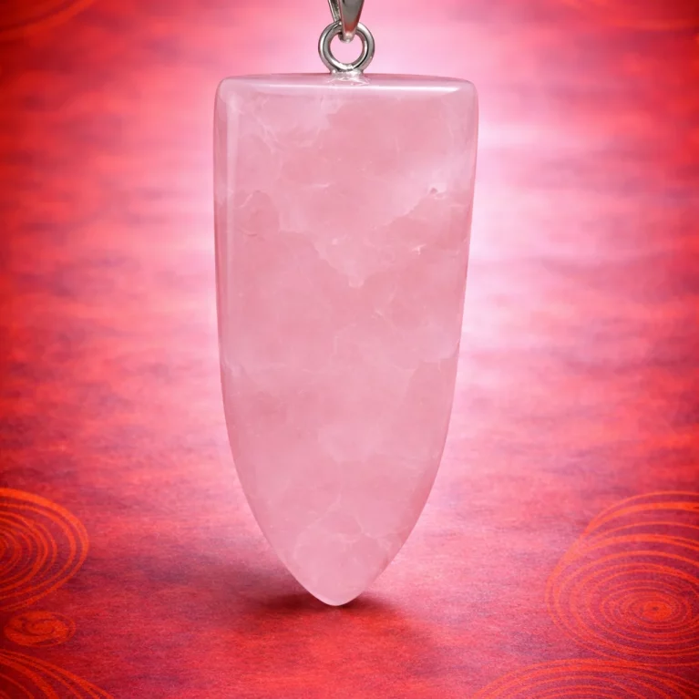 Colgante de cuarzo rosa punta pequeña