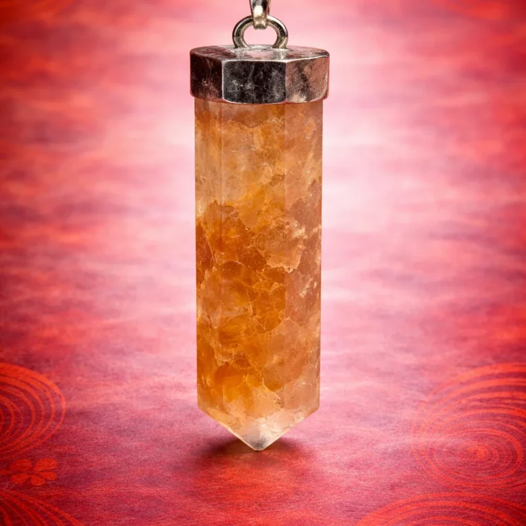 Colgante pequeño de hematoide en baño de plata