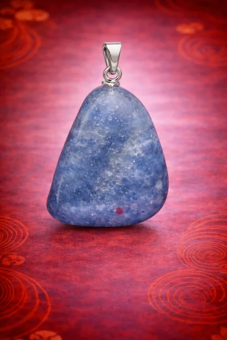 Colgante rodado de cuarzo azul