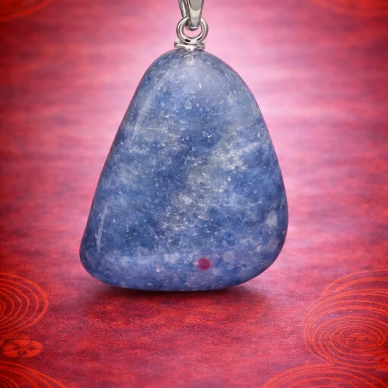 Colgante rodado de cuarzo azul