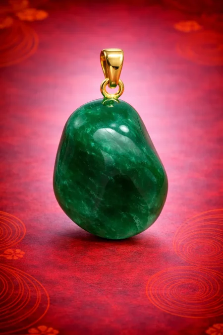 Colgante rodado de cuarzo verde
