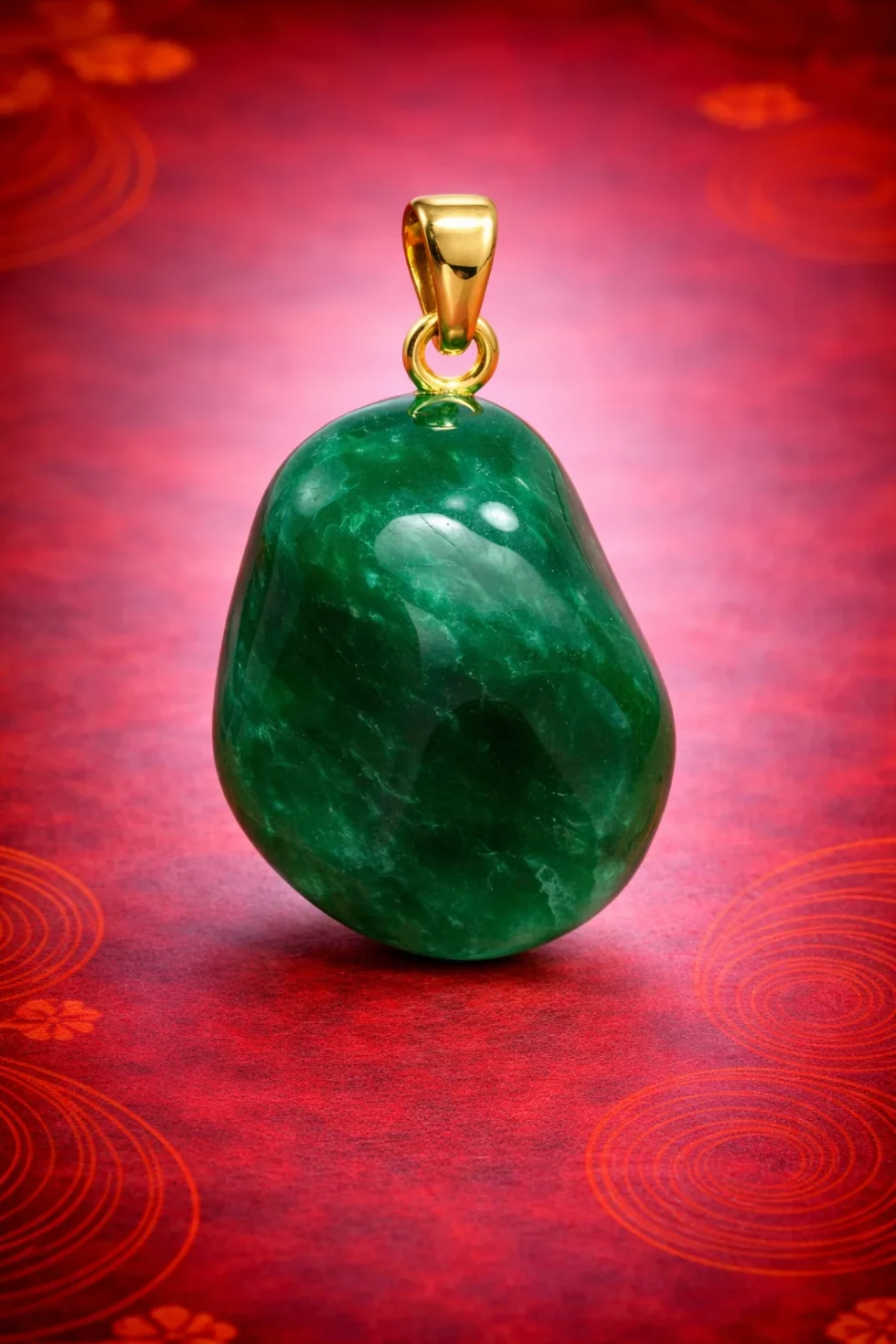 Colgante rodado de cuarzo verde