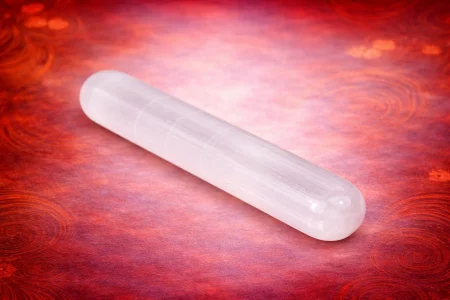 Masajeador doble de cuarzo lechoso pequeño