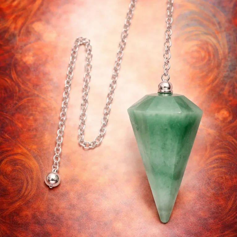 Péndulo facetado de cuarzo verde