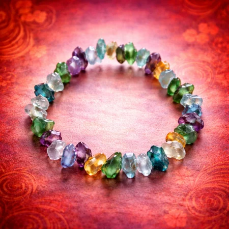 Pulsera de fluorita multicolor